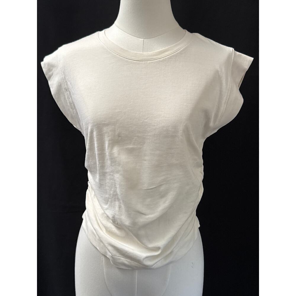 Women’s Madewell Cream Cotton Blend Cap Sleeve T-Shirt Sz XS